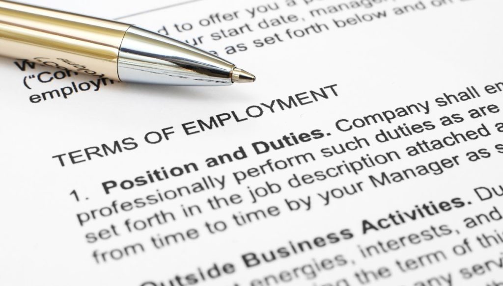 terms of employment contract